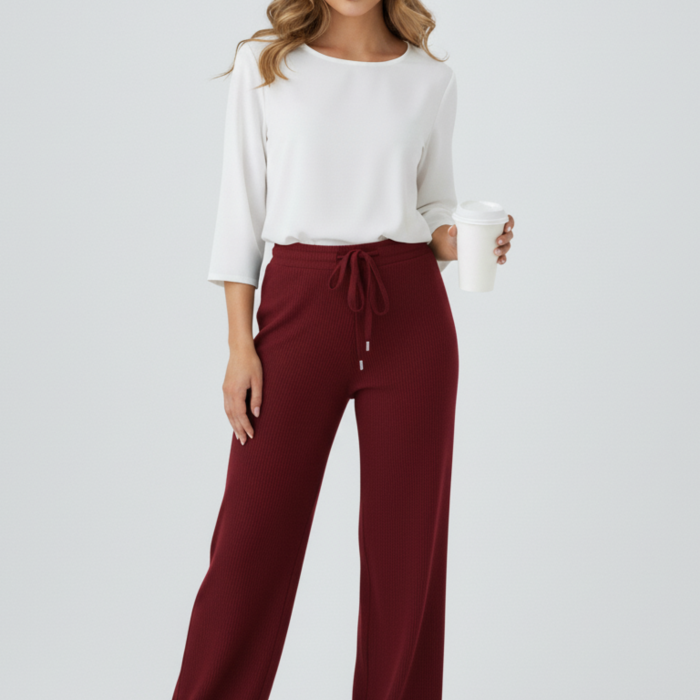 Kadın Modern Bordo Pantolon