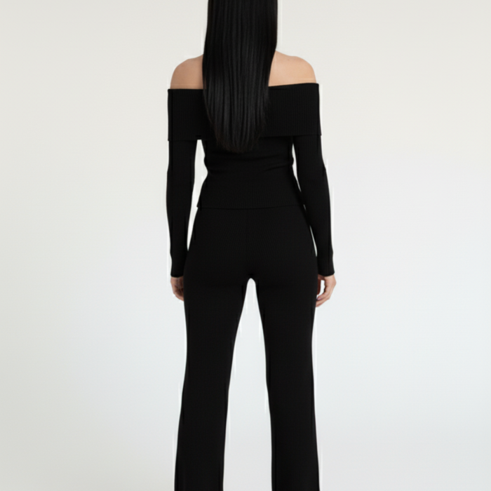 Kadın Madonna Yaka Siyah Alt Üst Takım