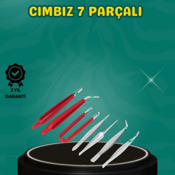 KESGİN MARKET®Antistatik 7’li Hassas Cımbız Takımı Manyetik Olmayan Uçlu
