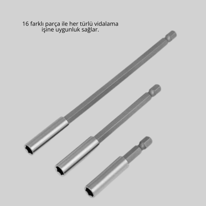 KESGİN MARKET®16 Parça Usta İşçilik Bits Takımı Vida Sökme Takma Set