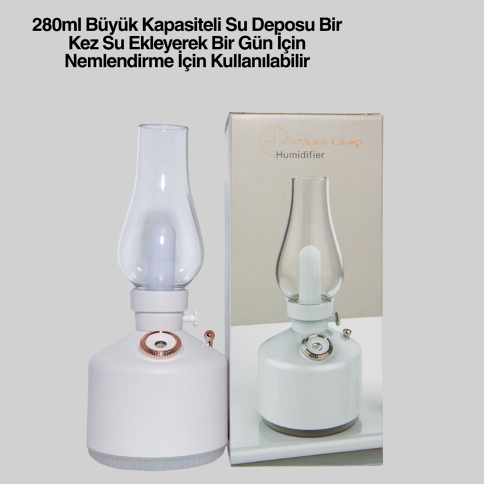 KESGİN MARKET®USB Şarjlı Retro Gaz Lambası Hava Nemlendirici Led Atmosfer Işıklı