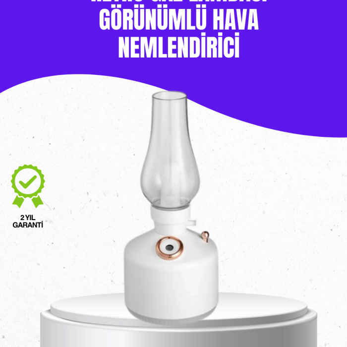 KESGİN MARKET®Retro Gaz Lambası Görünümlü Ledli Buhar Püskürtücü Aroma Difüzör