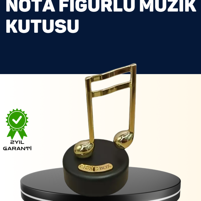 KESGİN MARKET®Melodious Music Altın Nota Figürlü Müzik Kutusu
