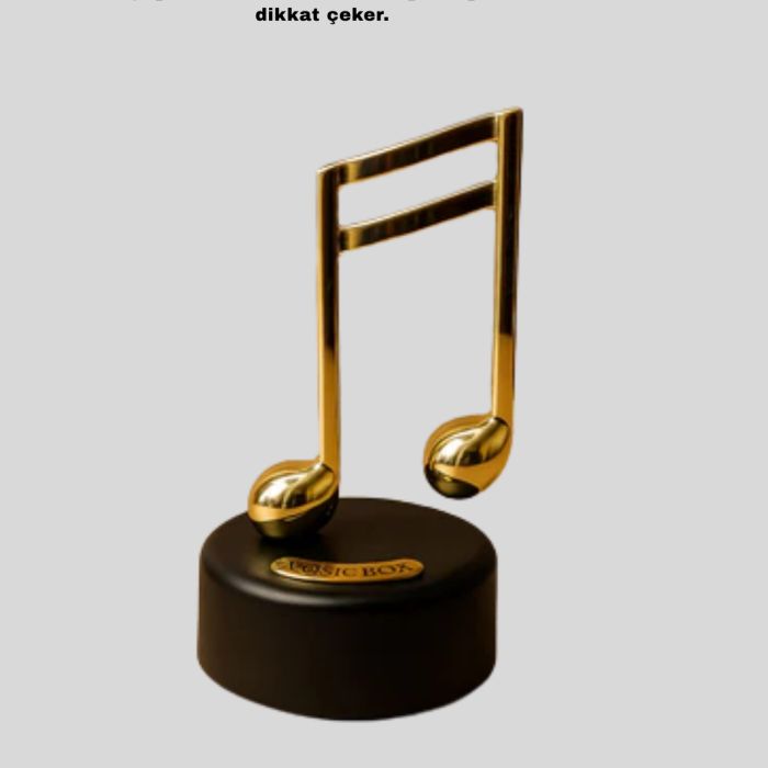 KESGİN MARKET®Altın Nota Figürlü Dönen Müzik Kutusu Dekoratif Music Box