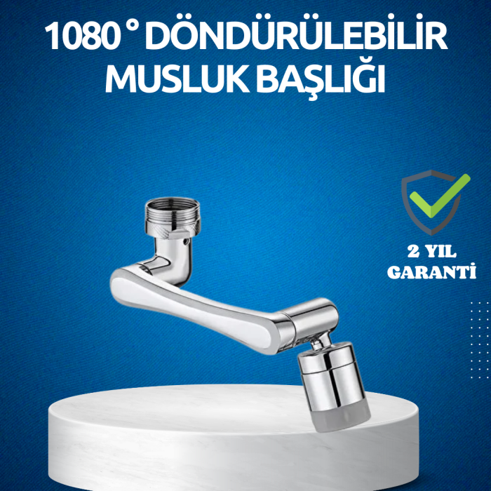 KESGİN MARKET®Dönen Musluk Başlığı 1080 Derece Ayarlanabilir Filtreli Sprey Uç