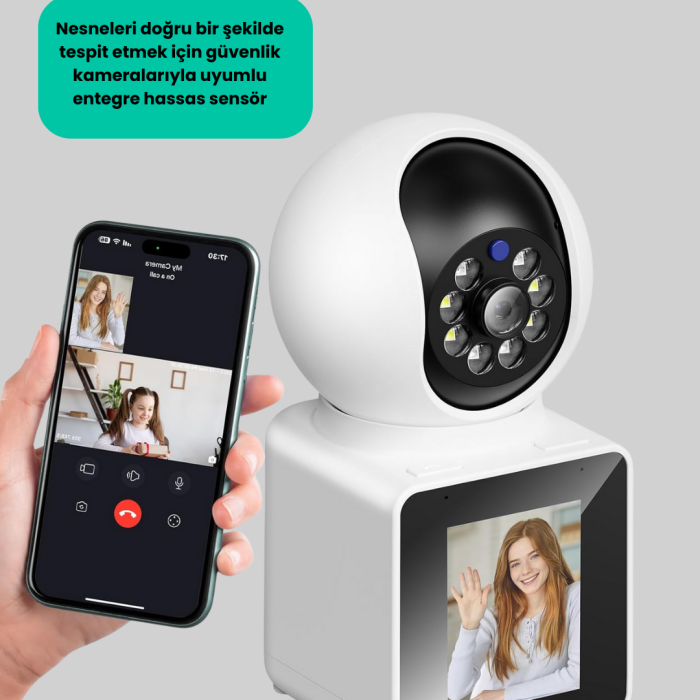 KESGİN MARKET®2K Çözünürlüklü İç Mekan Güvenlik Kamerası Çift Yönlü Görüş ve Sesli Arama