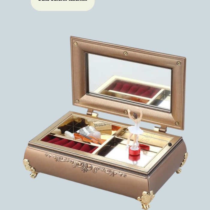 KESGİN MARKET®Piyano Şeklinde Balerinli Müzik Kutusu Takı Bölmeli Şık Model