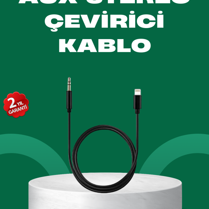 KESGİN MARKET®Lightning to 3.5mm Aux Ses Dönüştürücü Kablo 1 Metre Stereo Uyumlu