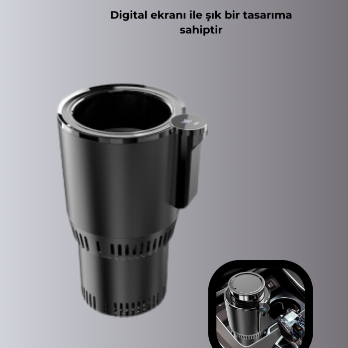 KESGİN MARKET®Araba Bardaklığı Isıtma Soğutma Ayarlı Çakmak Girişli Akıllı Model