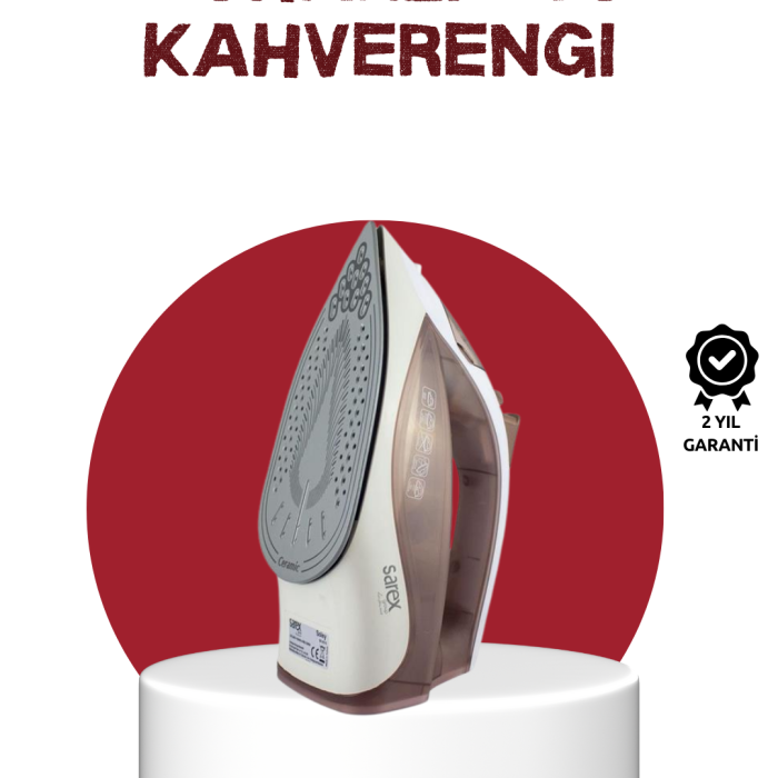 KESGİN MARKET®Seramik Tabanlı Buharlı Ütü 2200W Dikey Ütüleme 300ml Kahverengi