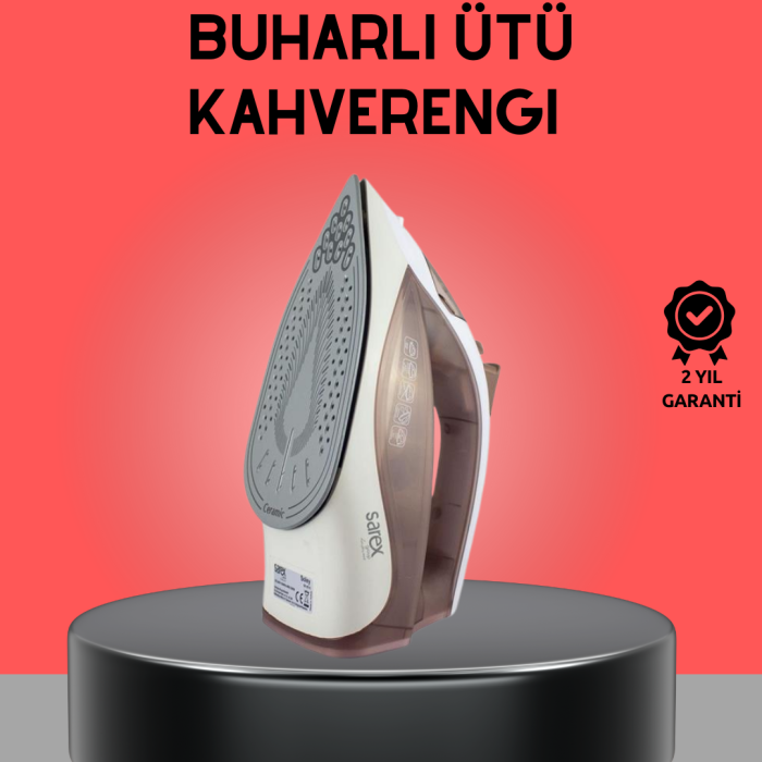 KESGİN MARKET®Kahverengi Buharlı Ütü 2200W Sürekli Buhar 120 g Şok Buhar