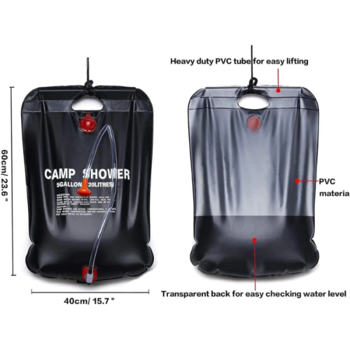 KESGİN MARKET®20 Litre Solar Isıtıcılı Kamp Duş Torbası