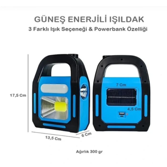 KESGİN MARKET®Güneş Enerjili Işıldak Ve Powerbank Özellikli Kamp Lambası