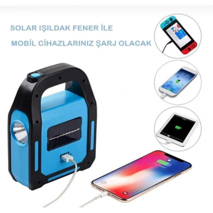 KESGİN MARKET®Güneş Enerjili Işıldak Ve Powerbank Özellikli Kamp Lambası