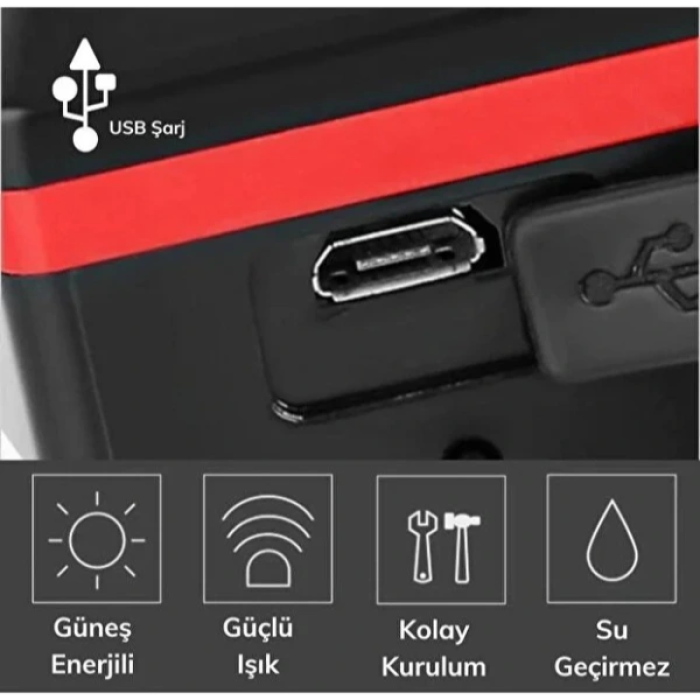 KESGİN MARKET®Güneş Enerjili Bisiklet Işıklı Korna