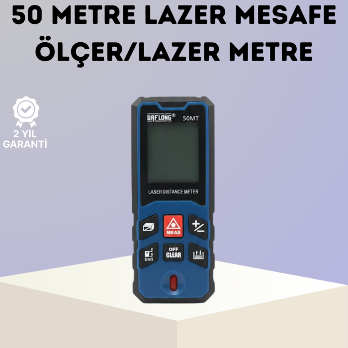 Lazer Metre 50 MT Hassas ve Hızlı Ölçüm Özellikli