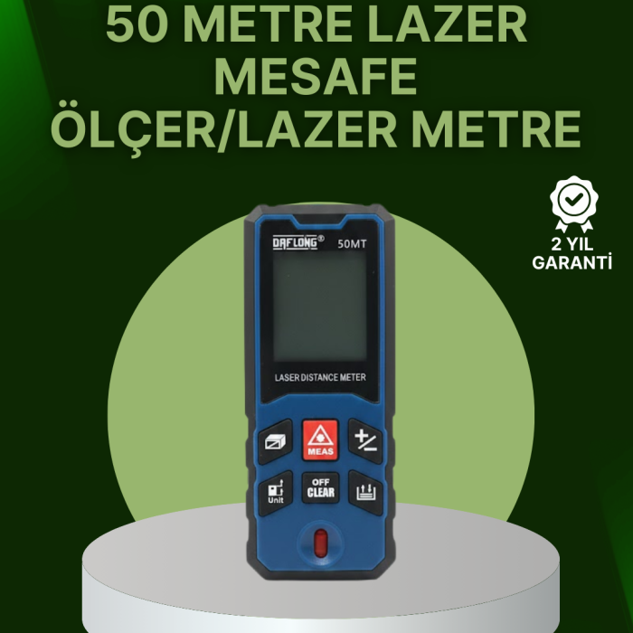 50 Metre Lazer Mesafe Ölçer Profesyonel Dijital Ölçüm Cihazı