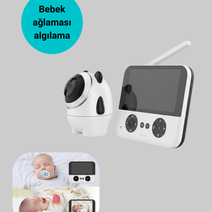 720P Bebek Kamerası Uzaktan Kontrollü Gece Görüşlü Monitör