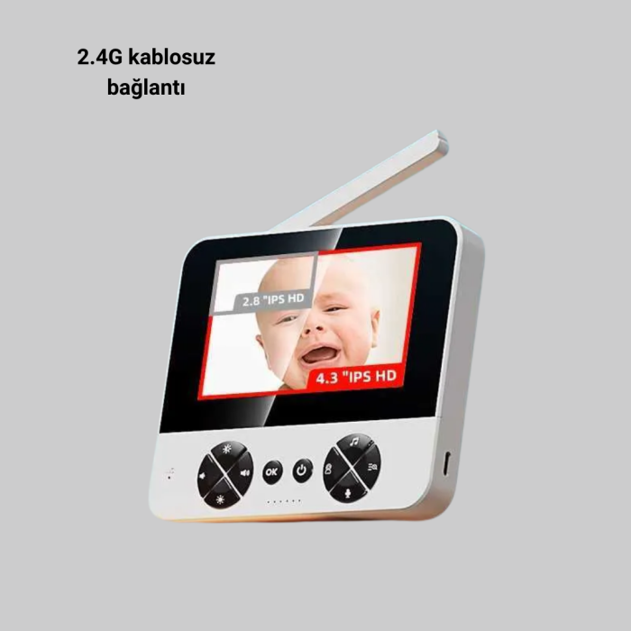 720P Bebek Kamerası Uzaktan Kontrollü Gece Görüşlü Monitör