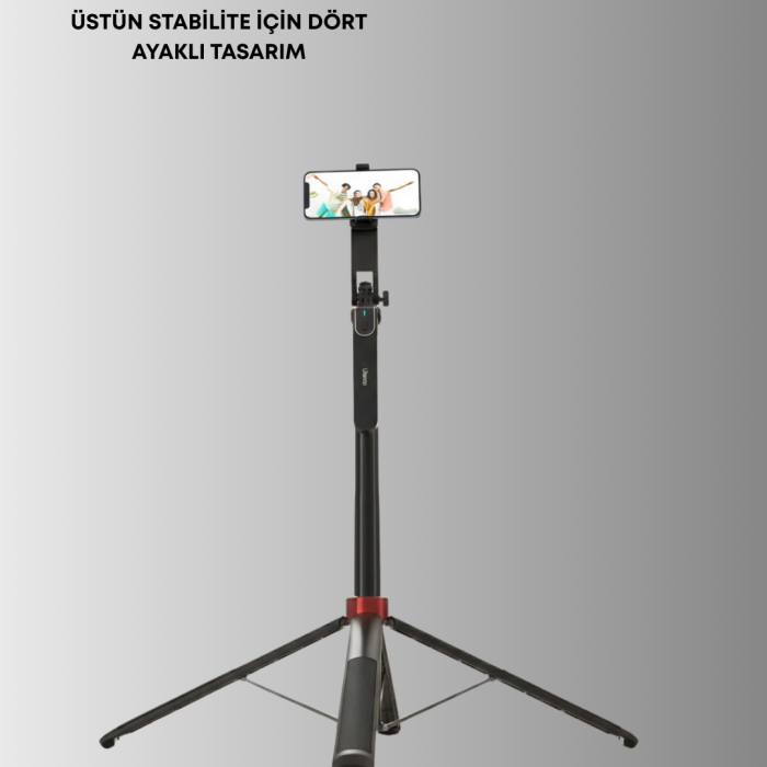 Taşınabilir Tripod ve Selfie Çubuğu Vlog ve Video Çekimi