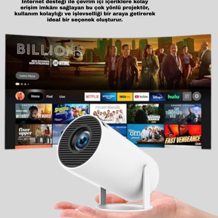 Film Dizi ve Oyun İçin Taşınabilir Kablosuz Mini Projeksiyon