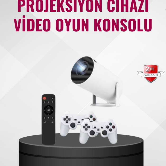 Kablosuz Mini Projeksiyon Cihazı Oyun ve Film İçin Taşınabilir Ev Sineması