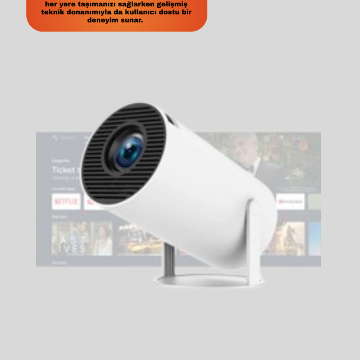 Kablosuz Mini Projeksiyon Cihazı Oyun ve Film İçin Taşınabilir Ev Sineması