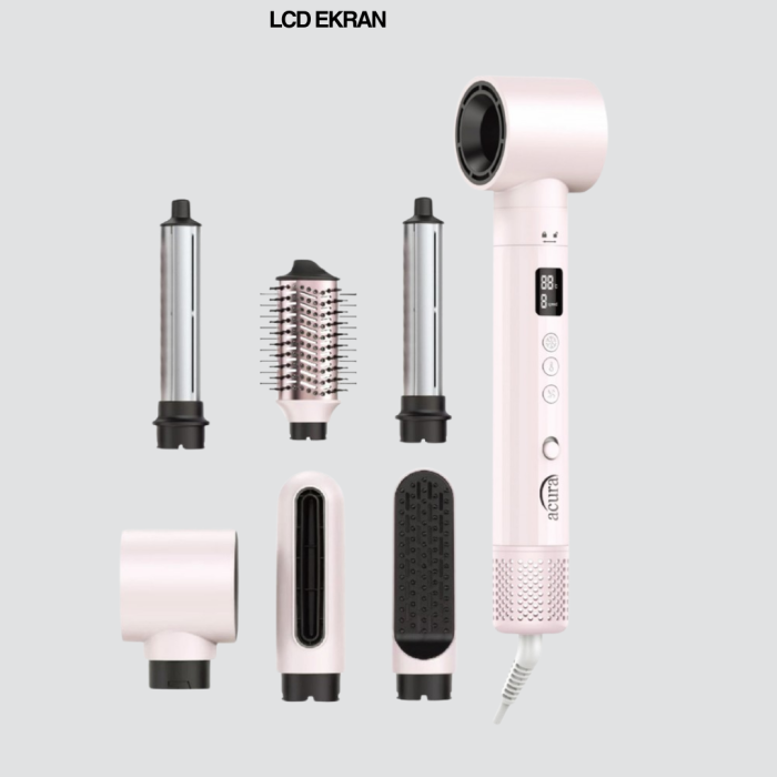 Motorlu LCD Ekranlı Saç Şekillendirme Seti
