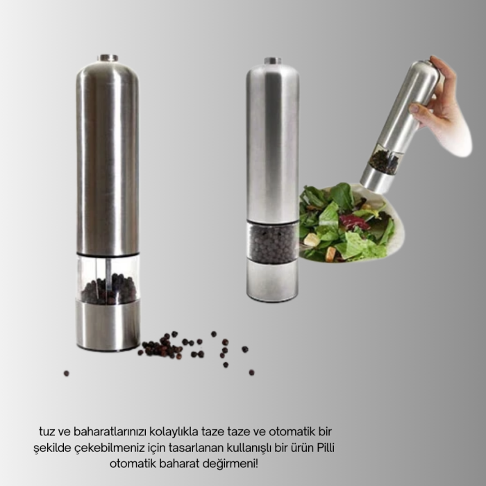 Otomatik Baharat Değirmeni Paslanmaz Gövde Ergonomik Tasarım