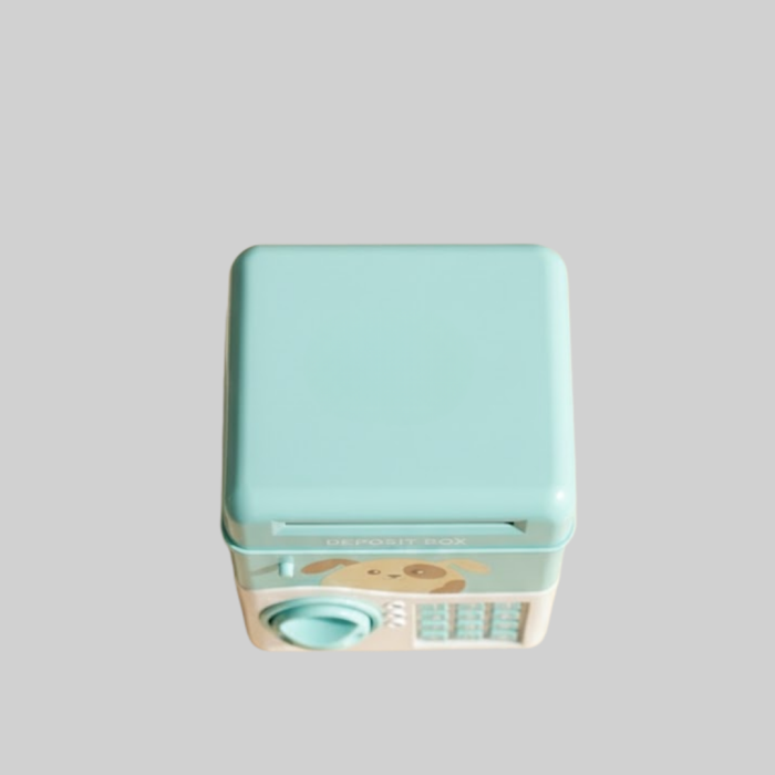 Çocuklar İçin Su Yeşili ATM Kasa Tasarımlı Şifreli Kumbara