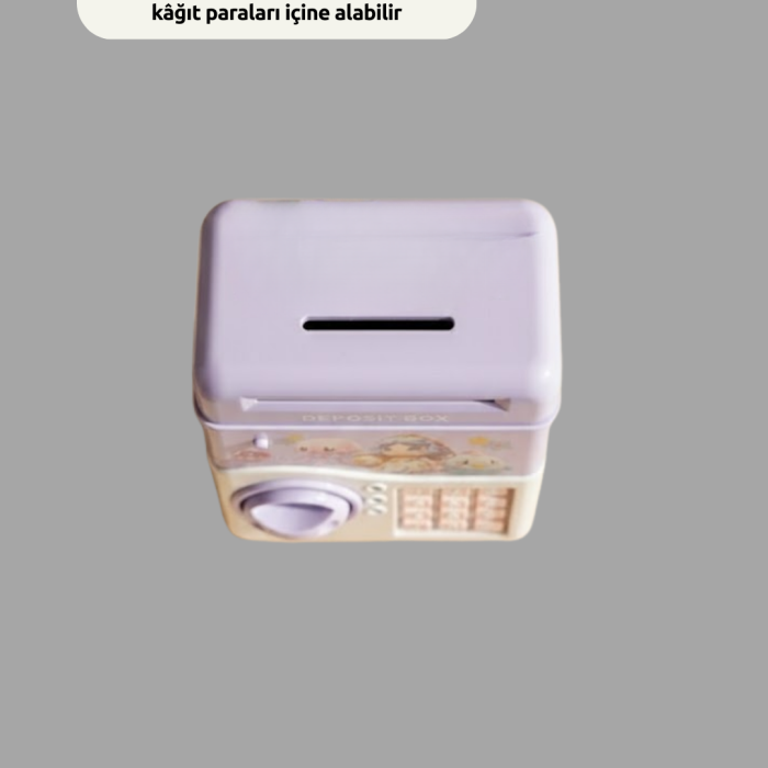 Mor Otomatik Para Girişli Elektronik Şifreli Kumbara