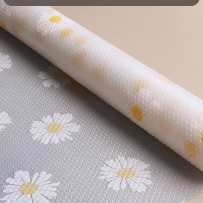 10 Metre Papatya Desenli Kaymaz Çok Amaçlı Dolap İçi Örtü