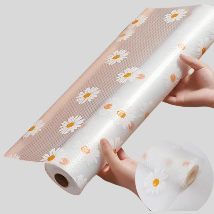 10 Metre Papatya Desenli Kolay Temizlenebilir Çekmece Matı