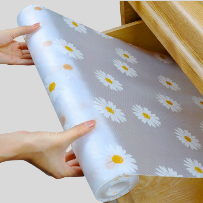 10 Metre Papatya Desenli Kolay Temizlenebilir Çekmece Matı