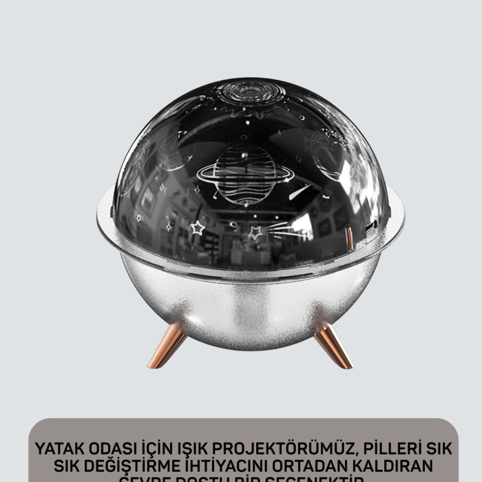 Uzay Temalı Projeksiyonlu Nemlendirici USB Güçlü Gece Lambası