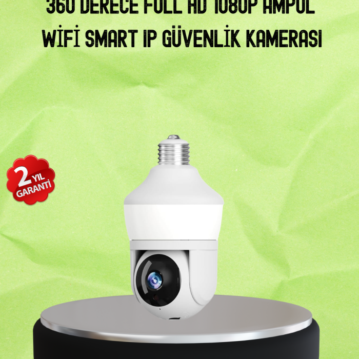 Hareket Algılamalı 360° Wi-Fi Akıllı Ampül Kamera