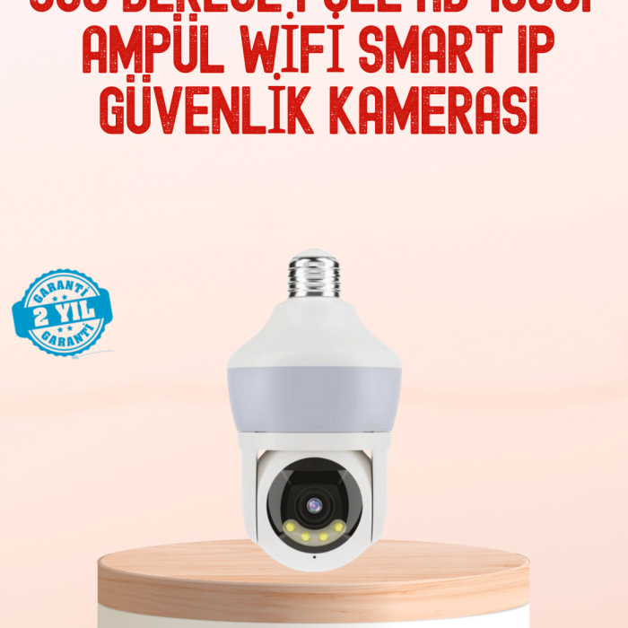 360° Full HD Wi-Fi Akıllı Ampül Kamera Gece Görüşlü