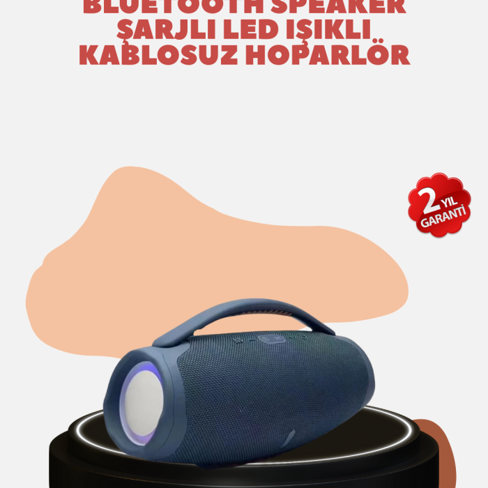 Renkli LED Efektli Suya Dayanıklı Taşınabilir Kablosuz Hoparlör