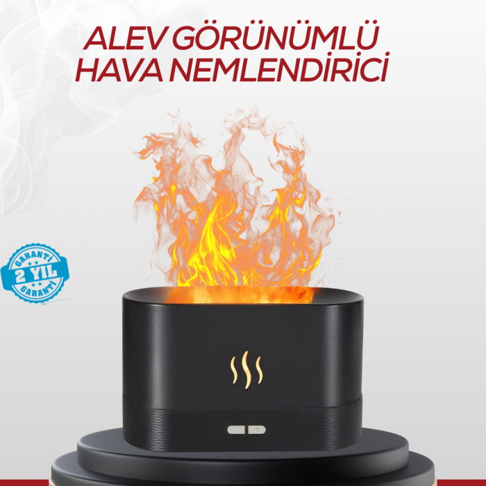 LED Işıklı Buhar Makinesi Alev Efektli Kumandalı Oda Nemlendirici