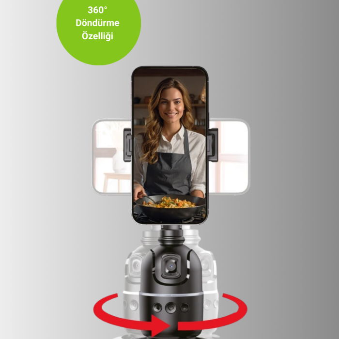 Sosyal Medya İçerikleri İçin Otomatik Yüz Takipli 360° Döner Gimbal Stand