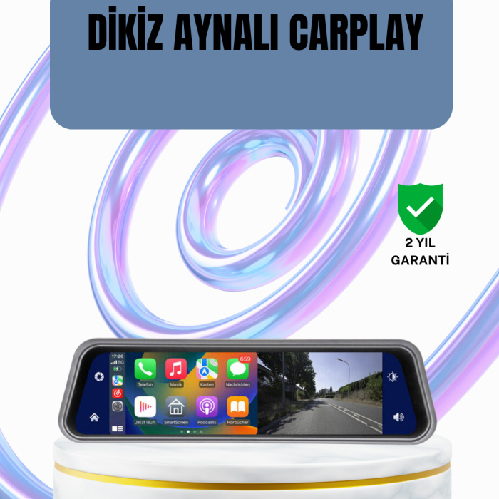 Ön Arka Kameralı Dokunmatik Dikiz Aynası 170° Geniş Açı