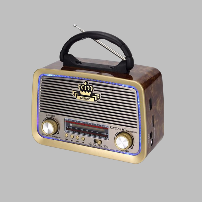 Taşınabilir Nostalji Radyo Bluetooth USB AUX Girişli