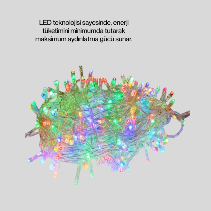 Dekoratif Peri Led 5 m 50 Ampullü Şeffaf Kablo Aydınlatma