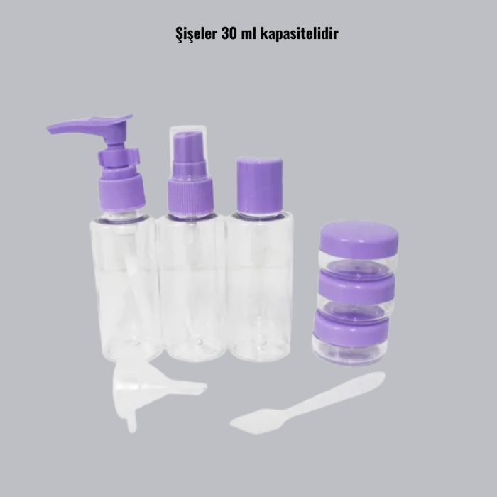 Seyahat Bakım Seti 5 Parça Sızdırmaz Şeffaf Kapaklı 30ml
