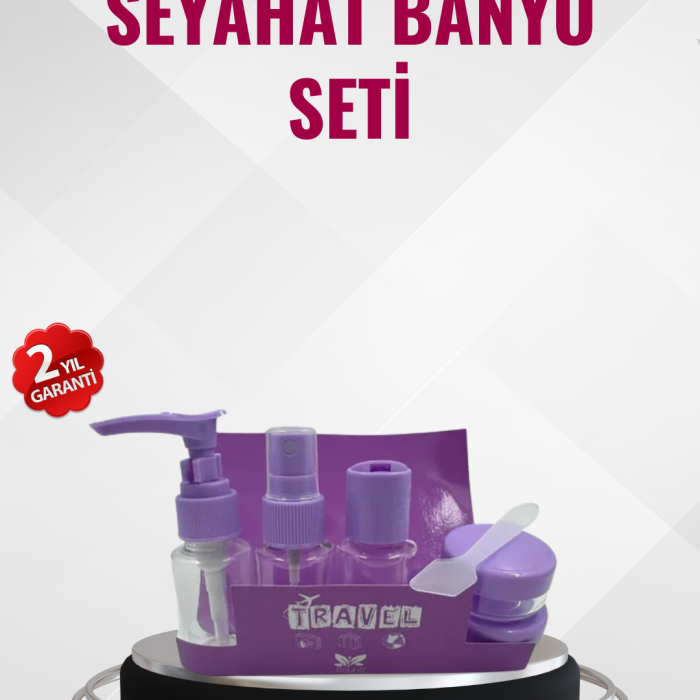 Seyahat Boy Banyo Seti 5’li Mini Şişe ve Krem Kutusu Çantalı