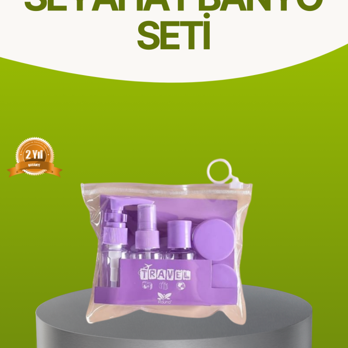 Seyahat Banyo Seti 5 Parça Şeffaf Taşıma Çantalı 30 ml