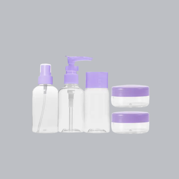 Seyahat Banyo Seti 5 Parça Şeffaf Taşıma Çantalı 30 ml