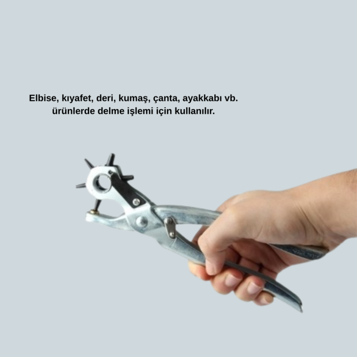 Deride Kemer Çanta Ayakkabı Delme Pensesi 6 Uçlu Döner Başlıklı Tamir Aleti