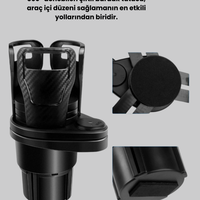 Araç İçi Düzen ve Ambiyans Seti Çift Bardak Tutucu + LED Işık