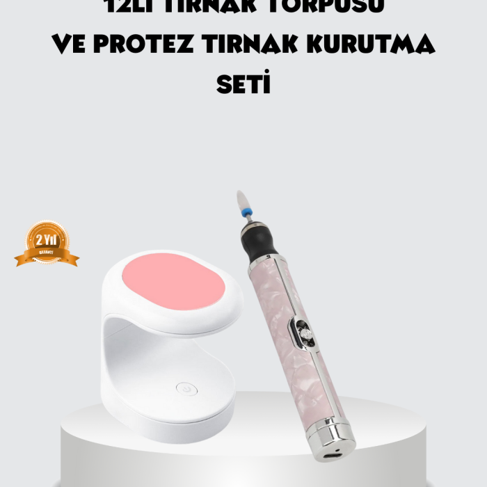 20.000 RPM Tırnak Matkabı + Mini LED Oje Kurutma Cihazı Seti